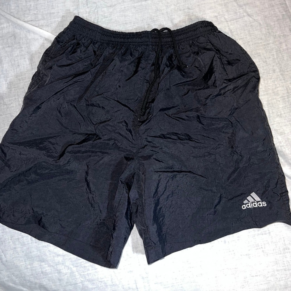 Adidas Black Athletic Shorts Size‎ M Drawstring Waist Logo